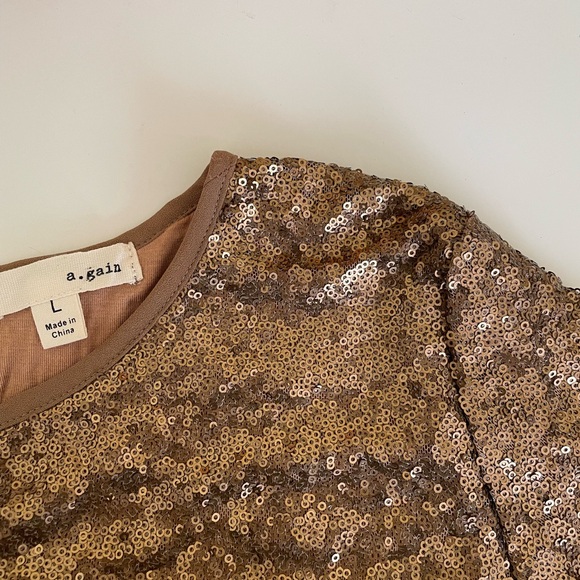 Golden/bronze sequence sparkly loose dress or tunic - Picture 3 of 7